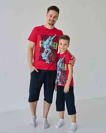 Подростковый комплект с шортами на мальчика Tom John - Скейт - Family look папа/сын 89901 8-9 Киев