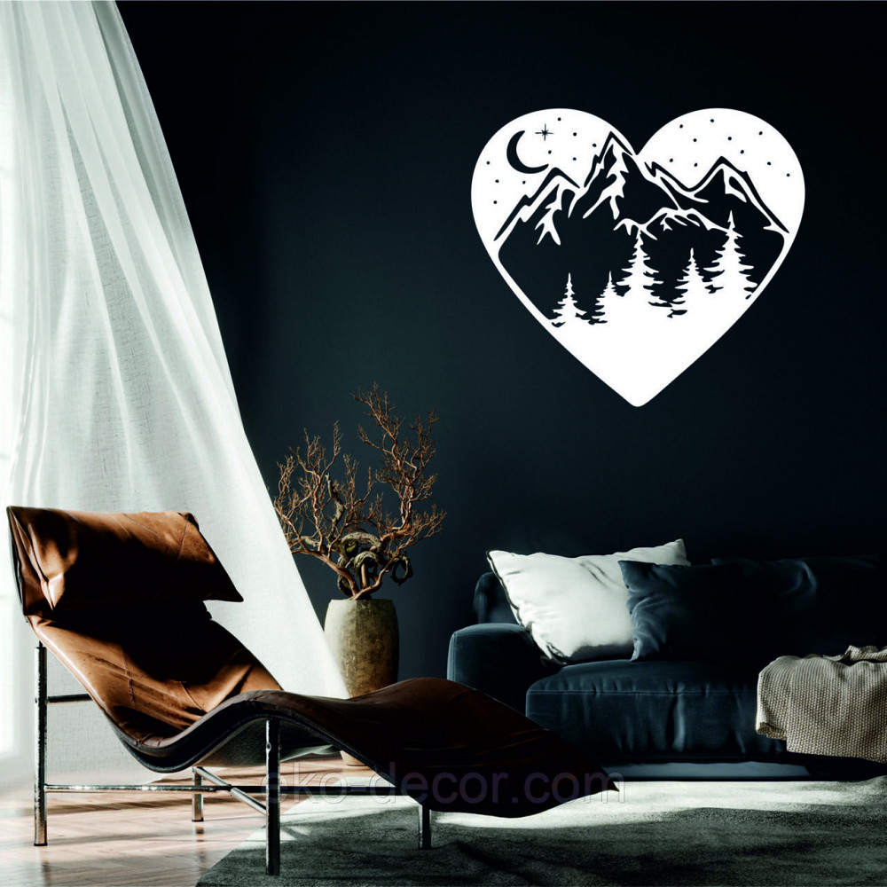 Декоративное настенное Панно «Сердце» Декор на стену 70*63 см, Белый Киев - изображение 1