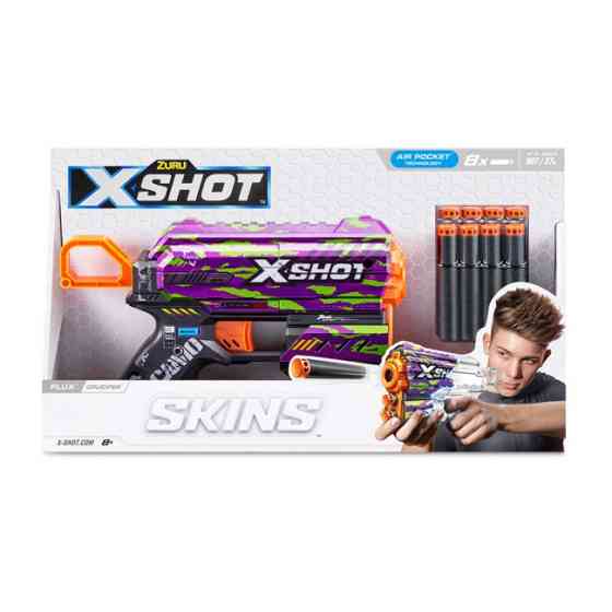 Бластер скорострільний X-Shot Skins Flux Crucifer на 8 патронів Фіолетовий (36516J) Чернигов