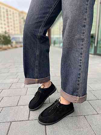 Arcoboletto Топсайдери жіночі на низькому ходу з натуральної замші на шнурівці чорні демісезонн Коломия