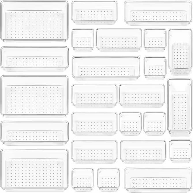 Набор из 25шт прозрачных пластиковых органайзеров, для косметики, для ванной, кухни, офиса, канцелярии Каменец-Подольский - изображение 3