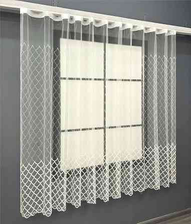 Тюль VR-Textil 1893т Фатин с вышивкой и люрексом Бежевый 200х150 см (42-1056) Киев