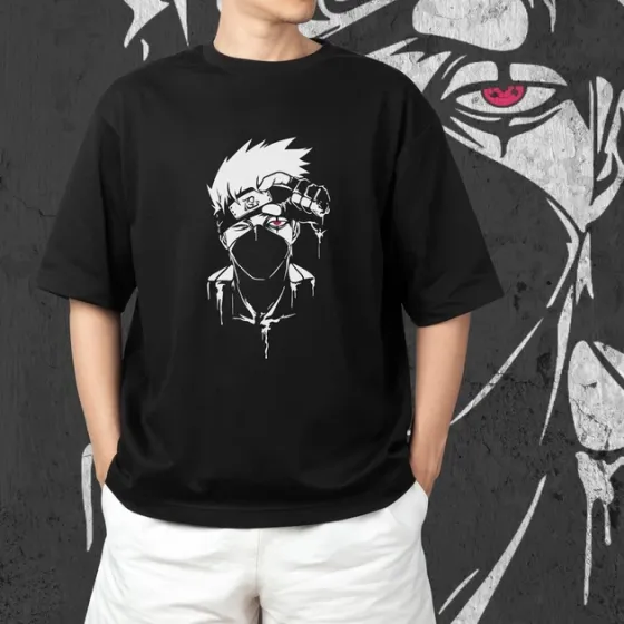 Футболка для подростка мальчика с принтом Наруто Какаші Блек Размер 160 Anime10287 Днепр