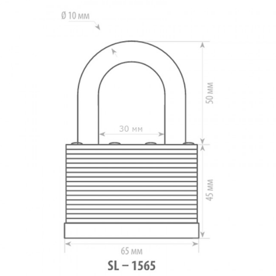 Замок навісний SL 1565 сталь Фортеця АВАНТЕК Житомир - фото 5