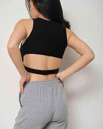 Кроп топ в рубчик - декоративная застежка на спине Nicoletta 80585 Киев