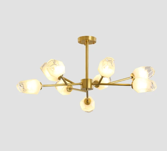 Світлодіодна люстра Сучасна 8616 (Золотиста) на 9 плафонів Київ