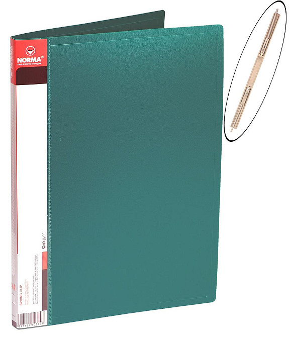 Папка-швидкозшивач пластикова A4 "Norma" 5032-04N + кишеня 2см зелена, шт Київ - фото 1