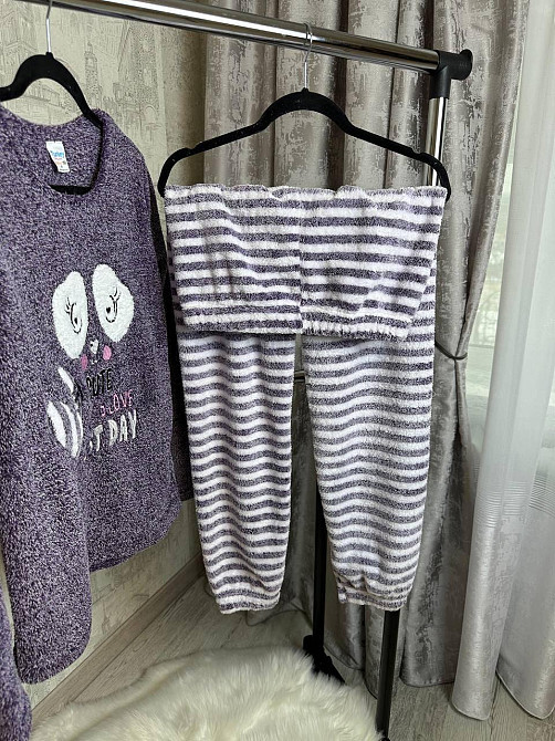 Жіноча флісова піжама Темно-рожевий XL Харків - фото 3