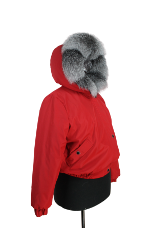 Бомбер женский с мехом блюфрост 42 Красный Харьков