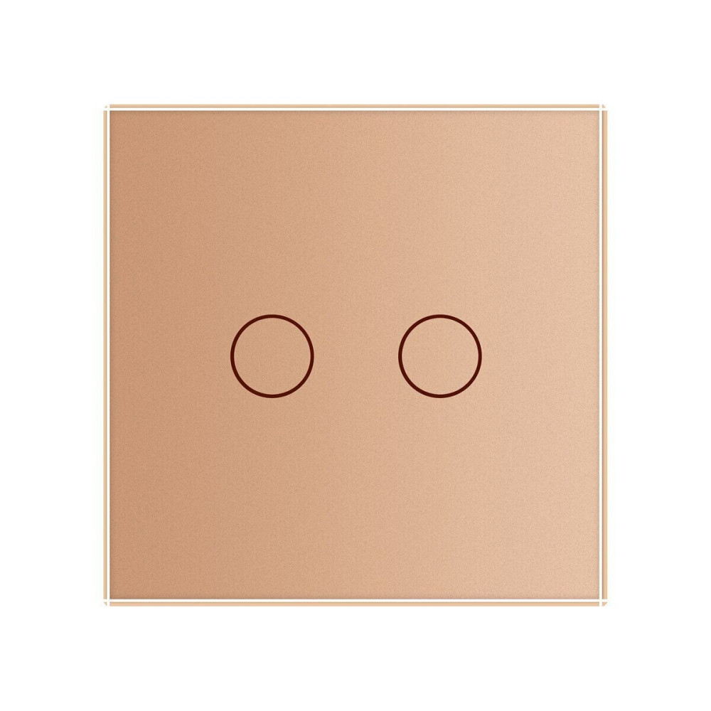 Розумний сенсорний прохідний/перехресний ZigBee вимикач 2 сенсора Livolo золото скло (VL-C702SZ-13) Коломия - фото 6