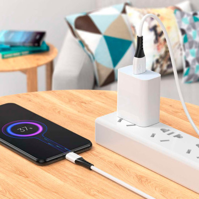 Дата кабель USB 2.0 AM to Micro 5P 1.0m 2.4A silicone X82 white HOCO (6931474768568) Вінниця - фото 4