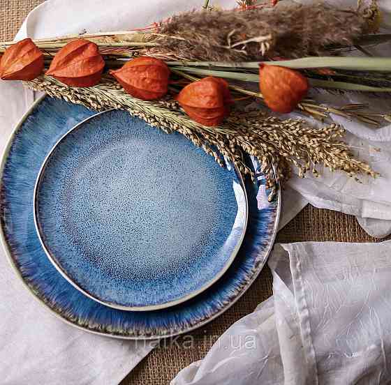 Тарілка Olens "Всесвітня" 20,5х2,5 см кераміка блакитна Київ
