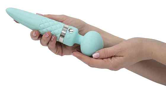 Вибромассажер 2в1 PILLOW TALK - Sultry Teal, классический массажер и вибратор с ротацией, подогрев Sex Aura Киев