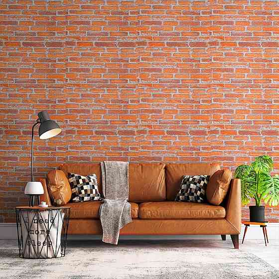 Декоративная 3D панель самоклейка 700x770x3мм Рыжий Екатеринославский кирпич (044-3) SW-00000696 Днепр