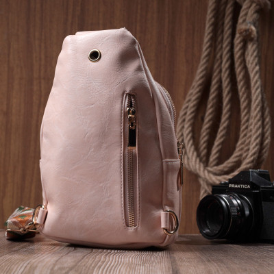 Сумка Vintage Компактна жіноча з однією лямкою через плече з гладкої екошкіри Рожева (22766) Вінниця - фото 6