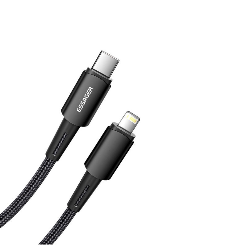 Кабель ESSAGER 27W USB-A на Lightning, 0,5м, черный Киев - изображение 3