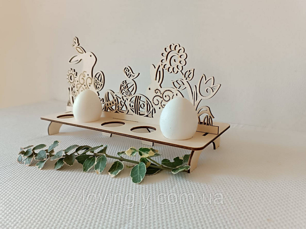 Деревянная подставка на 10 пасхальных яиц 
