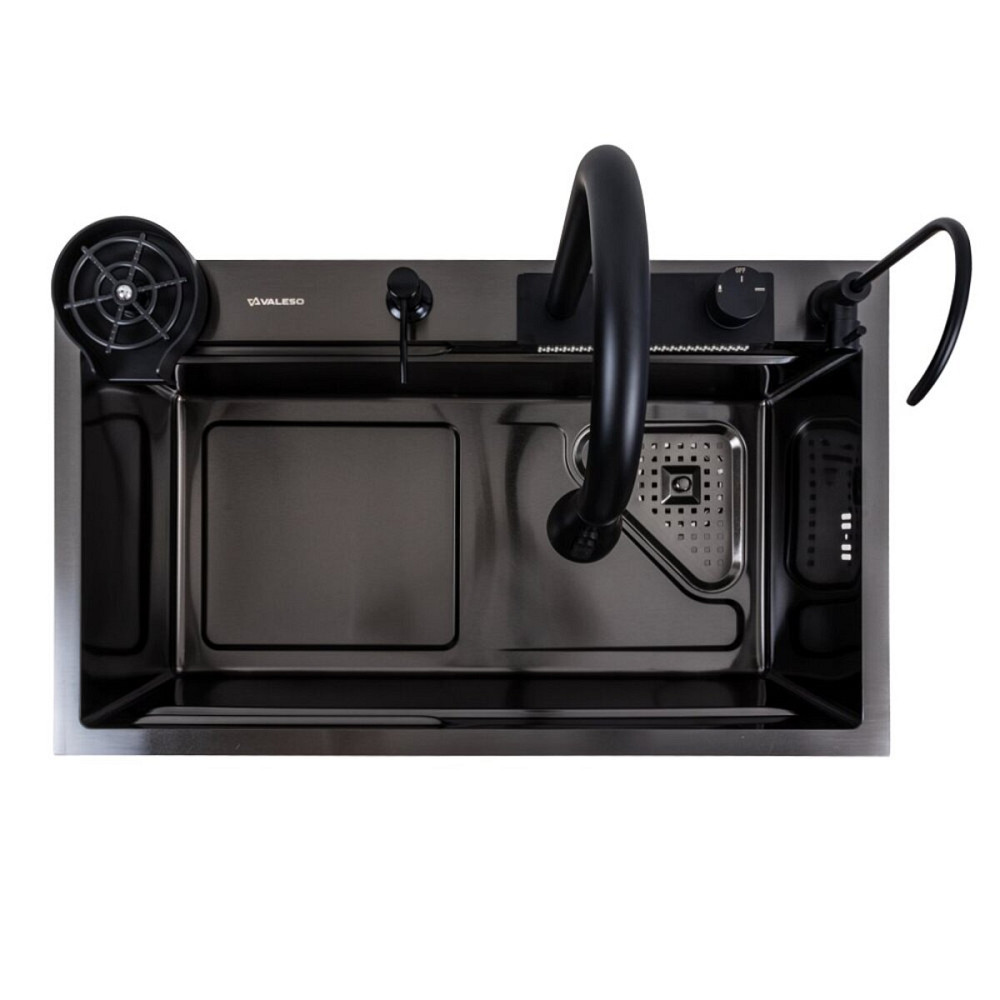 VALESO Кухонна мийка 75*46F чорна PVD Valeso Handmade "Водоспад" Fly rain Киев - изображение 5