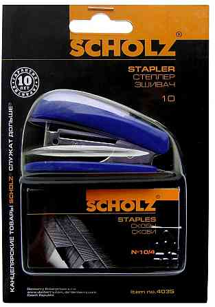 Степлер металевий №10 (8 арк.) "Scholz" 20 мм. міні синій, 4035-06SCH, шт Київ