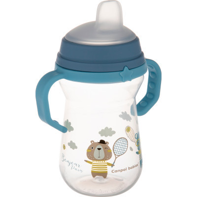 Поильник-непроливайка Canpol babies Bonjour Paris с силиконовым носиком FirstCup 250 мл Голубая (56/613_blu) Винница - изображение 6