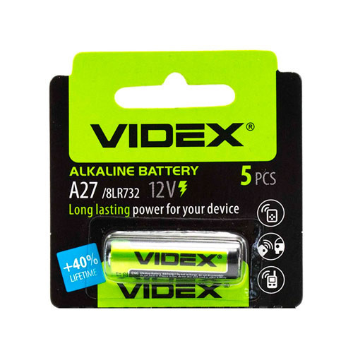 Батарейка Videx 12V 27A A27 MN27 8LR732, алкалайн для пульта сигнализации, фотоаппарата и электроники Киев - изображение 5