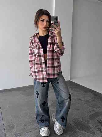 Жіноча картата сорочка (з накатом) 48-50, карта 36 Одеса