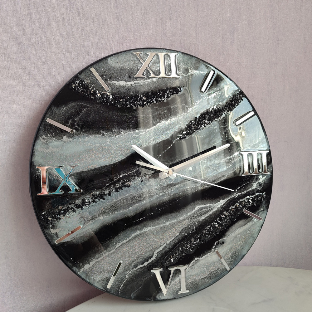Настінний годинник з епоксидної смоли ручної роботи Дніпро - фото 4
