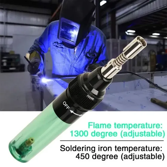 Портативний газовий паяльник з 3 насадками 8мл Київ