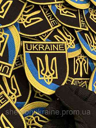 Шеврон ukraine (Форма щит. На липучці) Розмір 8x7см Київ