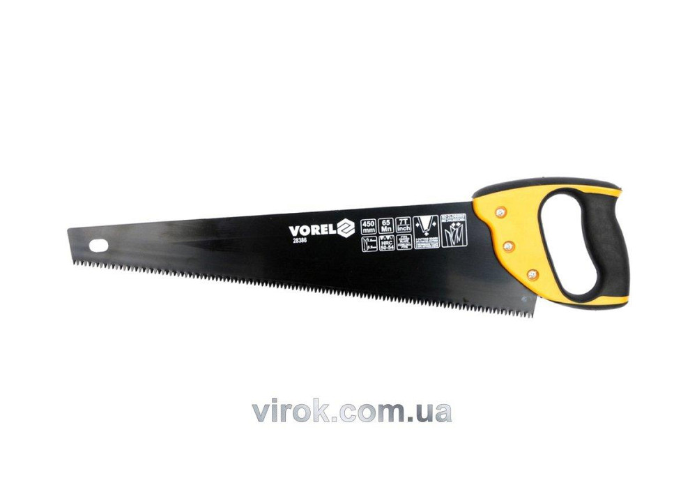 Ніжівка для дерева VOREL: L= 450 мм, W = 1 мм, тефлонові покриття, 65Mn, Тверд. 50-54 HRC, 7 зуб./1"[10] Одеса - фото 1