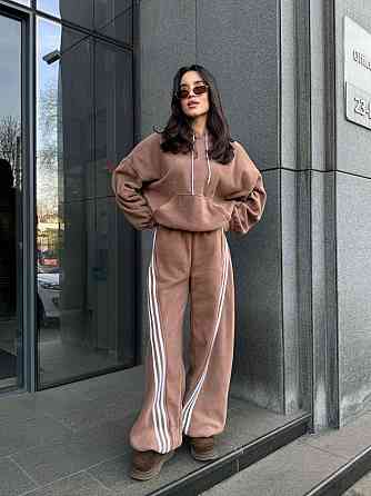 Женский теплый костюм двойка с лампасами из турецкого флиса Мокко, 42/44 Одесса