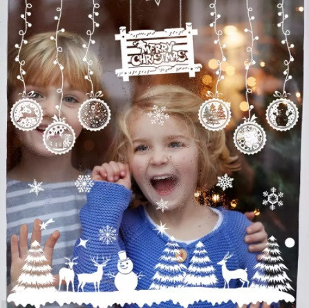 Наклейка новорічна на вікно Merry Christmas 50 на 70 см білий Київ - фото 5