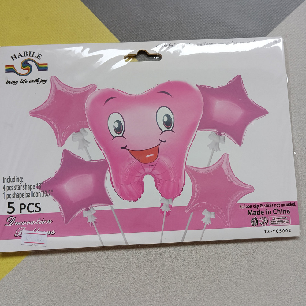 Набір повітряних кульок зубчик рожевий  (5 предметів) Київ - фото 1