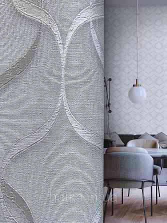 Шпалери вінілові на флізелін Zambaiti C88109 ABITAT стрічки білі з відблиском Київ