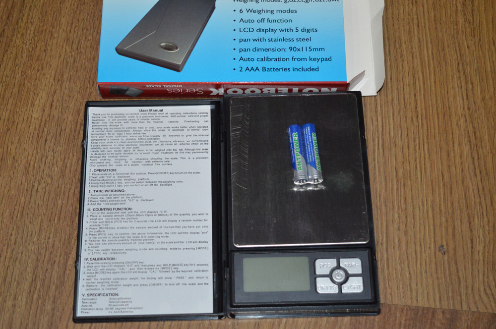 Ювелірні ваги Notebook Series Digital Scale 1108-5 , 0.01-500г Полтава - фото 1