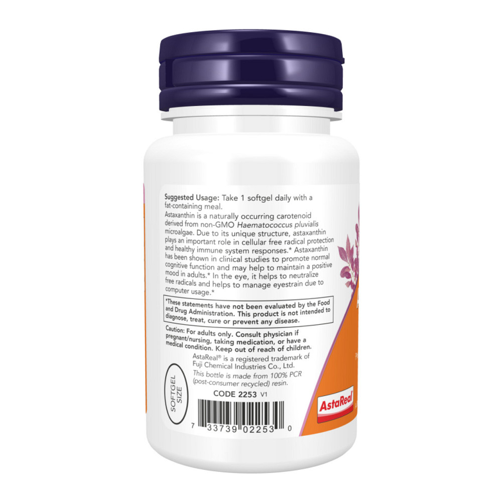 Астаксантин NOW Foods Astaxanthin 12 mg Triple Strength 60 гел капс Київ - фото 3