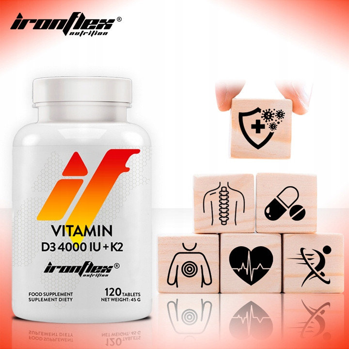 Витамин D3 + K2 IronFlex Vitamin D3 4000 + K2 120 tabs Луцк - изображение 3