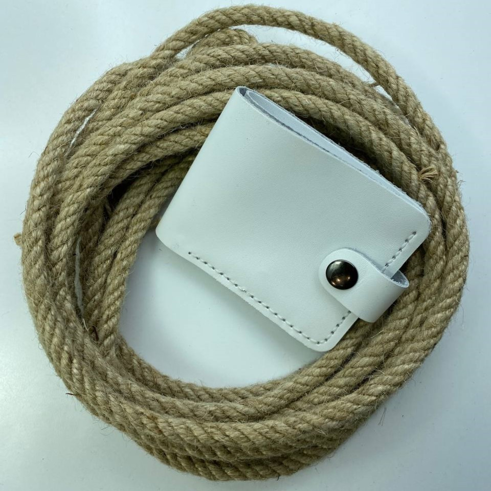 Гаманець жіночий Біфолд Білий шкіряний маленький, стильний, модний, з відділеннями для карт та купюрMasterSem Київ - фото 1