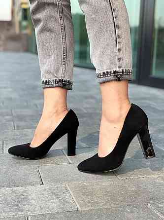 Туфлі жіночі D and V чорні замша натуральна висота каблука 9 см (2247) Коломия