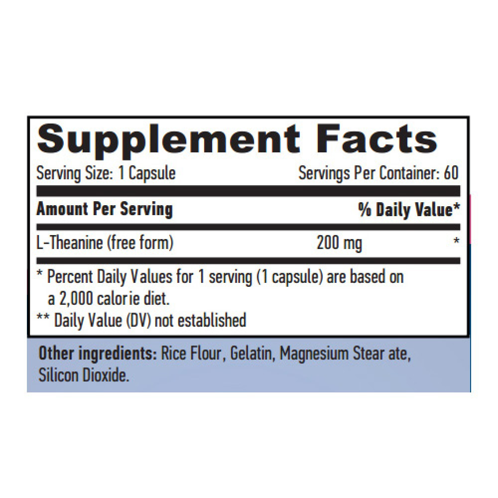 L-теанин Haya Labs L-Theanine 200mg 60 caps Луцк - изображение 2