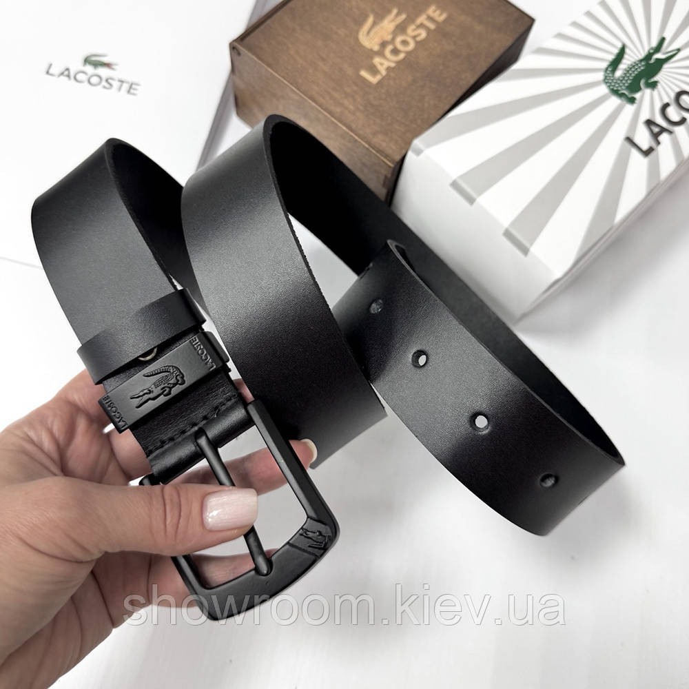 Чоловічий ремінь Lacoste з натуральної шкіри (986-1) Київ - фото 4