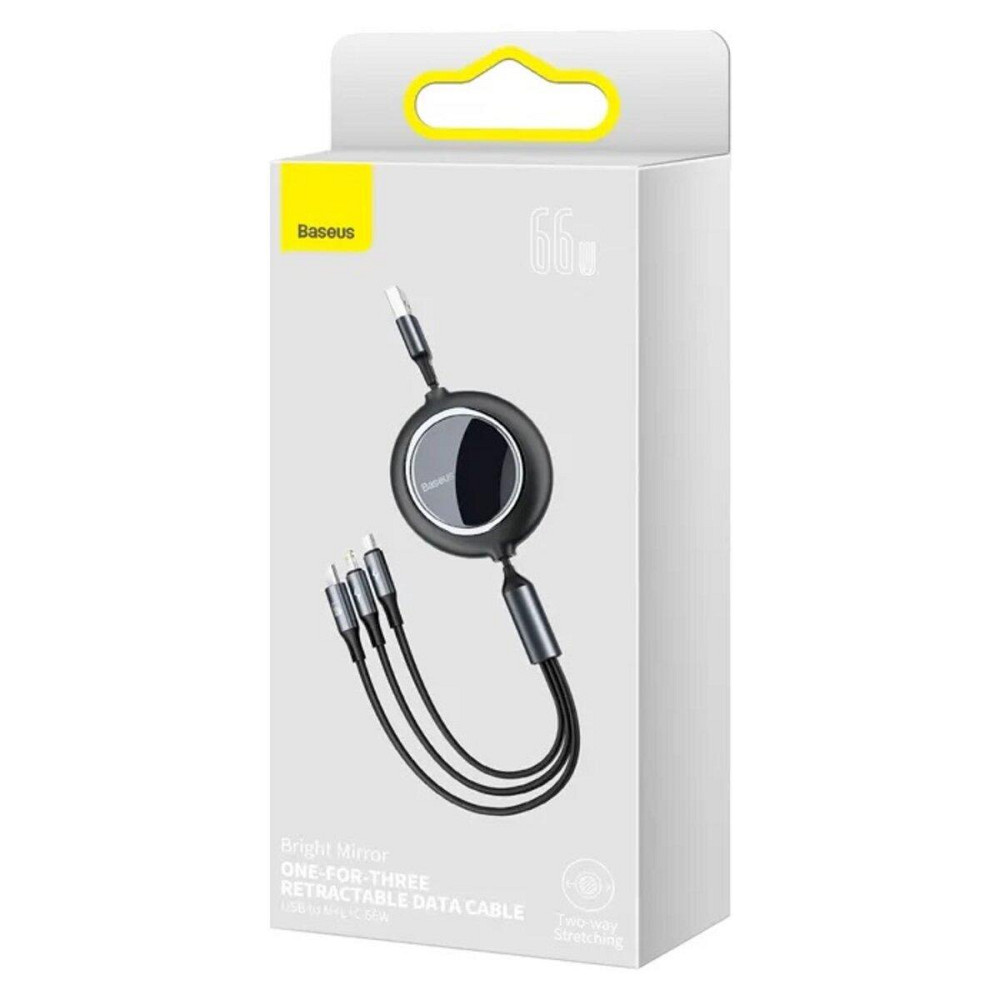 Кабель 3 в 1 USB / M+L+C Baseus Bright Mirror 2 Series выдвижной быстрая зарядка и передача данных 66W 1.1m Одесса - изображение 2