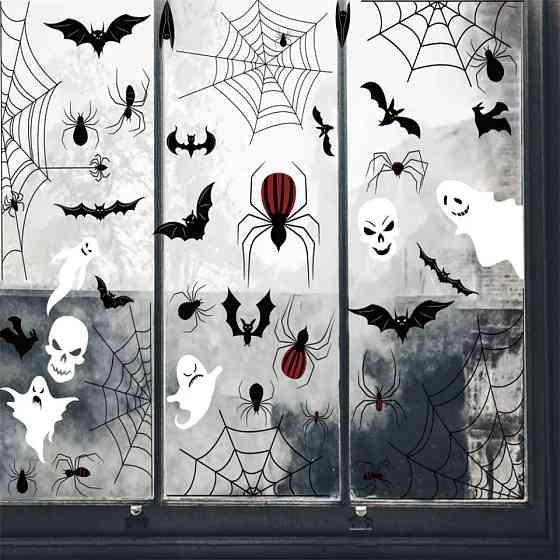 Наклейки на Хэллоуин 4 листа 29 на 37 см разноцветный Киев