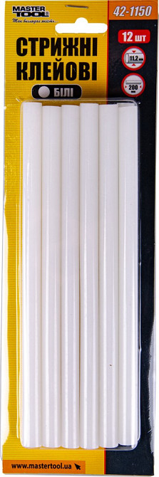 Стрижні клейові MASTERTOOL 11.2х200 мм 12 шт білі 42-1150 Коломыя - изображение 4