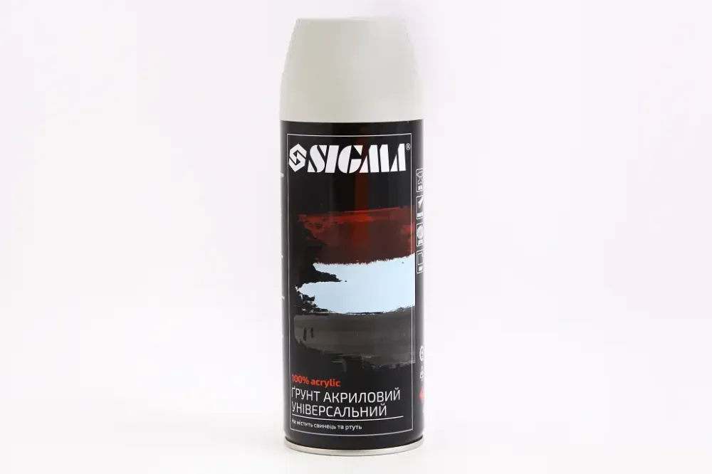 Колір аерозольний грунт акрил сірий Sigma 400мл Вінниця - фото 1