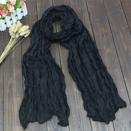 Женский черный шарф - размер шарфа приблизительно 170*40см Киев - изображение 1
