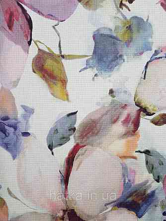 Обои виниловые на флизелиновой основе Rasch Florentine 1.06х10 цветы крупные сиреневые синие розовые  на белом Киев