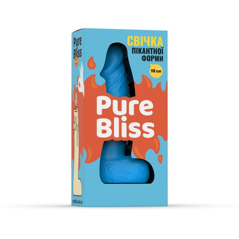 Свічка пікантної форми Pure Bliss BIG Blue блакитна, 18 см Sex Aura Київ - фото 8