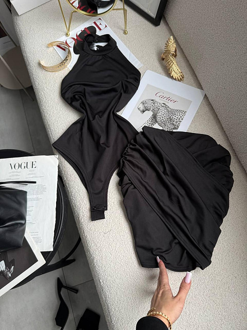 Женский стильный привлекательный костюм двойка боди + юбка микродайвинг Одесса - изображение 5