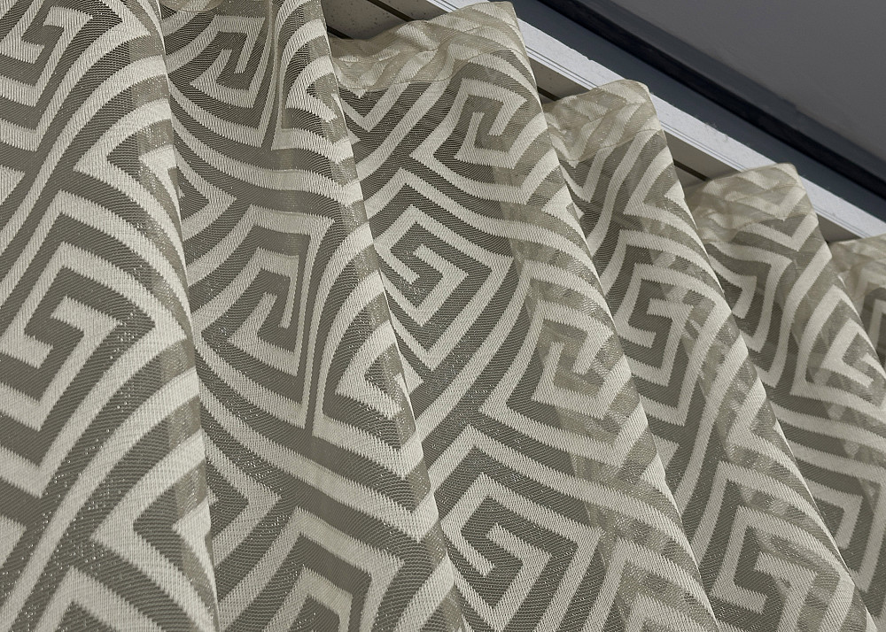 Тюль жакард, колекція "Ромб Меандр" колір бежевий 1557т Київ - фото 7